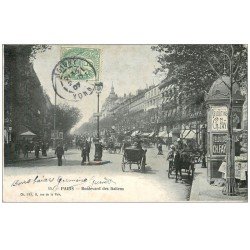 PARIS 02 Boulevard des Italiens. Kiosque à journaux Morisse 1907