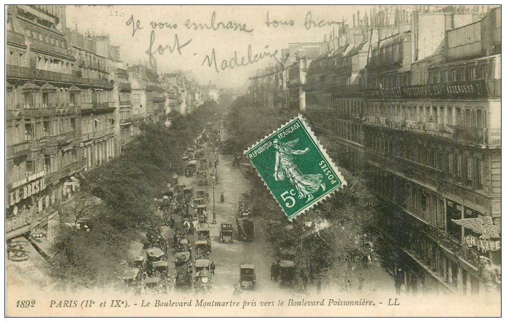 PARIS 02. Boulevard Montmartre 1911