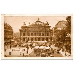 PARIS 02 Place Opéra Théâtre et Autobus à Plateforme. Bouche du Métropolitain