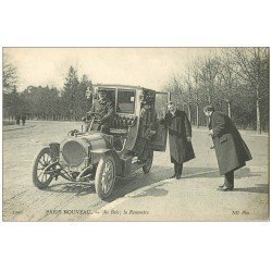 PARIS MODERNE. Chauffeur de Taxi ancien. Une Rencontre au Bois vieille automobile Tacot