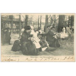 PARIS VECU. Femmes, Nurses et landau aux Champs-Elysées 1904. Affiche Byrrh