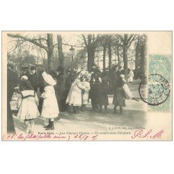 PARIS VECU. Un rendez-vous d'Enfants aux Champs-Elysées 1905 Vendeur ambulant