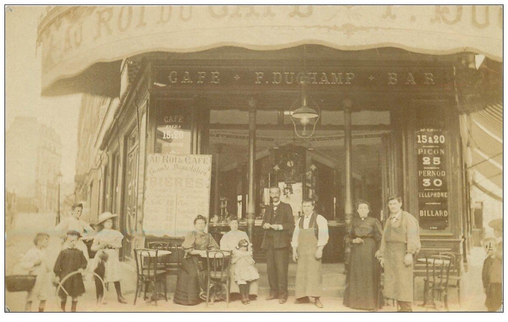 PARIS 15 Superbe et Rare Photo Carte Postale au Roi du Café Duchamp 59 Rue Lecourbe et Rue Croix Nivert