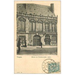 carte postale ancienne 10 TROYES. Hôtel de Chapelaines 1904. Pharmacie Dunand