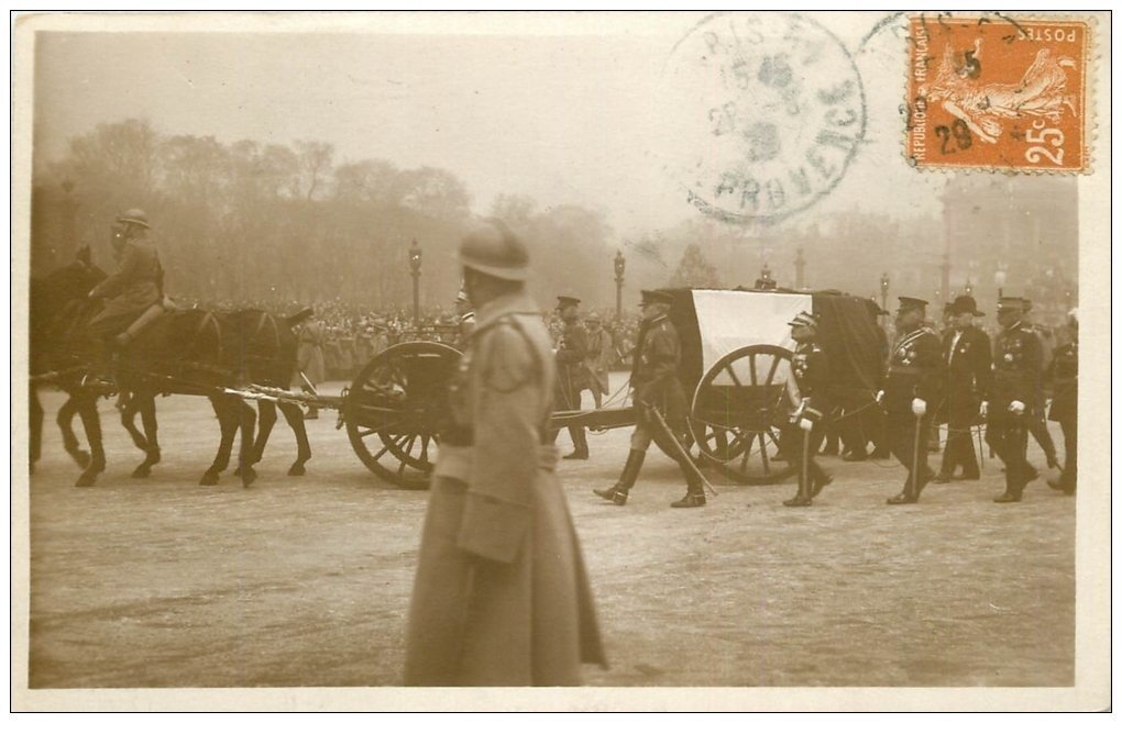 PARIS. Funérailles Maréchal Foch 1929. Place Concorde timbrée