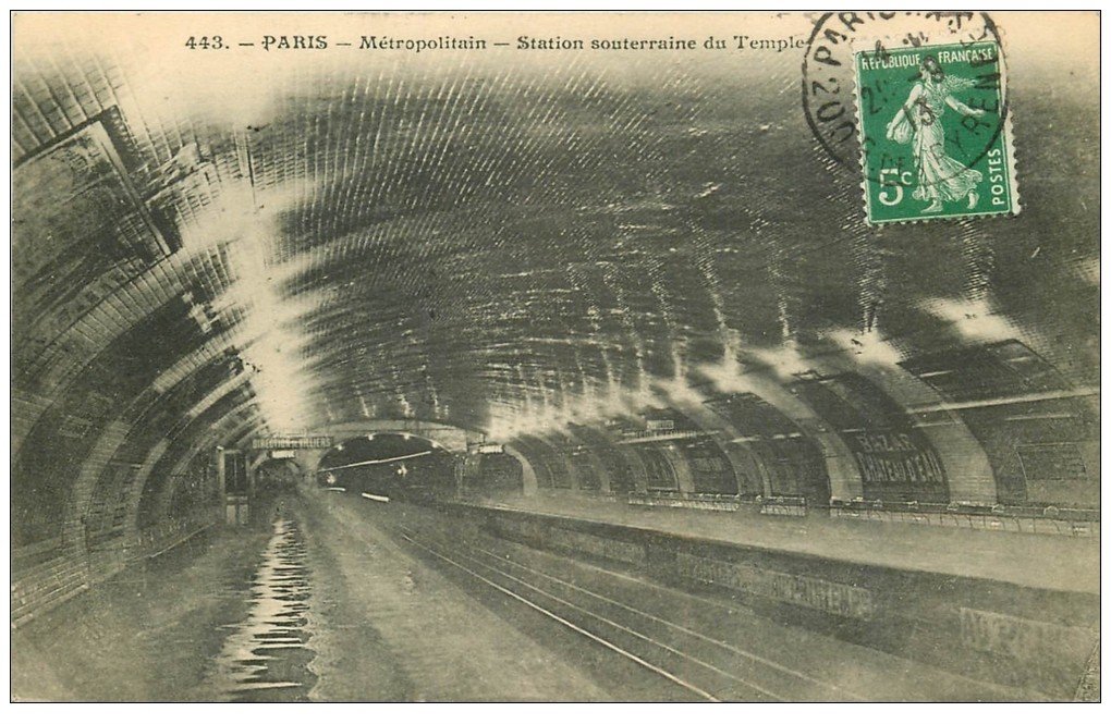 PARIS. Le Métropolitain. La Station Temple 1913