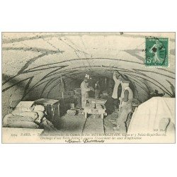PARIS. Le Métropolitain. Travaux souterrains du Chemin de Fer. Draînage d'une Voûte 1908