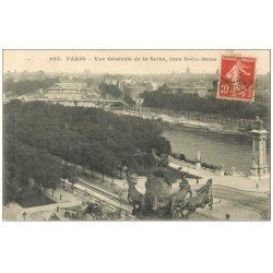 PARIS. Les Ponts et la Seine vers Notre-Dame. Ouvriers en dessous...