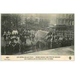 carte postale ancienne PARIS. Les Zeppelins Funérailles Nationales des Victimes. ELD