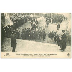 carte postale ancienne PARIS. Les Zeppelins Funérailles Nationales des Victimes. ELD Crimes odieux