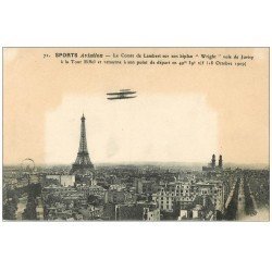 PARIS. Comte Lambert sur biplan Wright de Juvisy à la Tour Eiffel. Aéroplane Avion