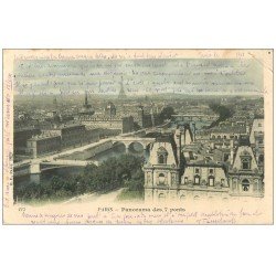 carte postale ancienne PARIS. Vue des Sept Ponts 1903