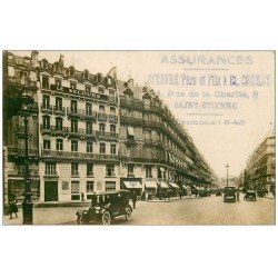 PARIS 01. Avenue de l'Opéra. Assurances Le Secours et Banque du Sud. Tampon Lefebvre Saint-Etienne