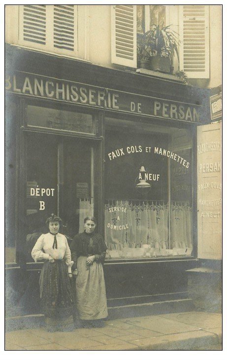 Superbe Carte Photo PARIS 06. Blanchisserie de Persan 36 Rue Saint-André -des-Arts 1906 pour Bagnolet