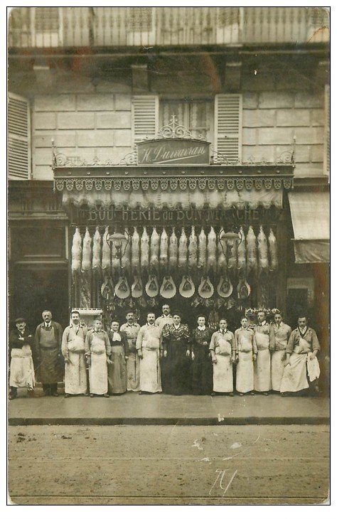 Photo cpa PARIS 06. Boucherie du Bon Marché Duwavran 111 Rue de Sèvres vers 1906
