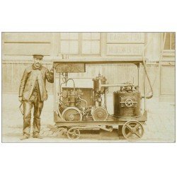 Superbe Carte Photo PARIS 09. Rare un des premiers Compresseur à vapeur à l'Hôpital 1906. Société 80 Rue Taibout