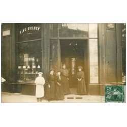 Superbe Carte Photo PARIS 17. Cuisine Aux Délices Five o clock 1908 Avenue de Villiers et Rue Fortuny