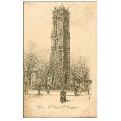 ANCIEN PARIS. La Tour Saint-Jacques. Par Robin en 1904