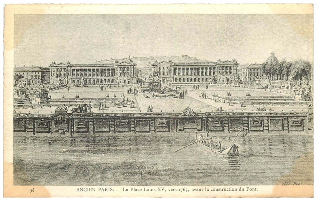carte postale ancienne ANCIEN PARIS. Place Louis XV 1763