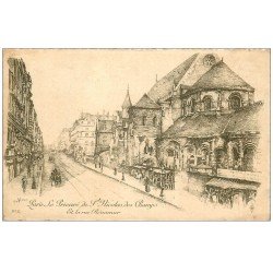 carte postale ancienne ANCIEN PARIS. Prieuré Saint-Nicolas des Champs rue Réaumur. Par Robin