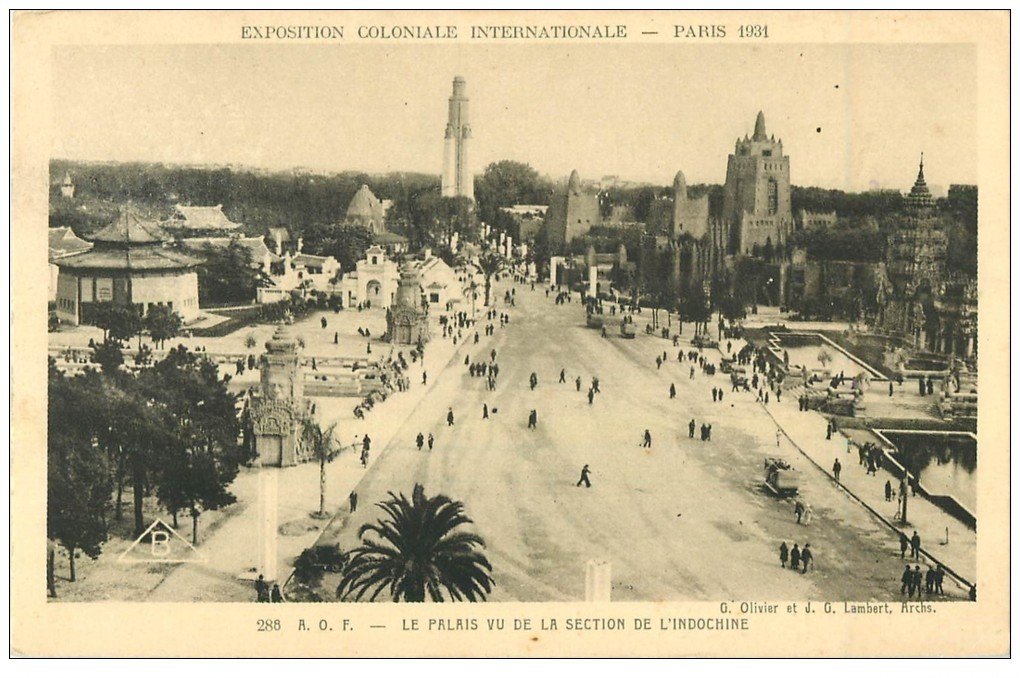 carte postale ancienne EXPOSITION COLONIALE INTERNATIONALE PARIS 1931. A.O.F et Indochine
