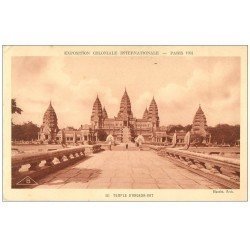 carte postale ancienne EXPOSITION COLONIALE INTERNATIONALE PARIS 1931. Temple Angkor-Vat
