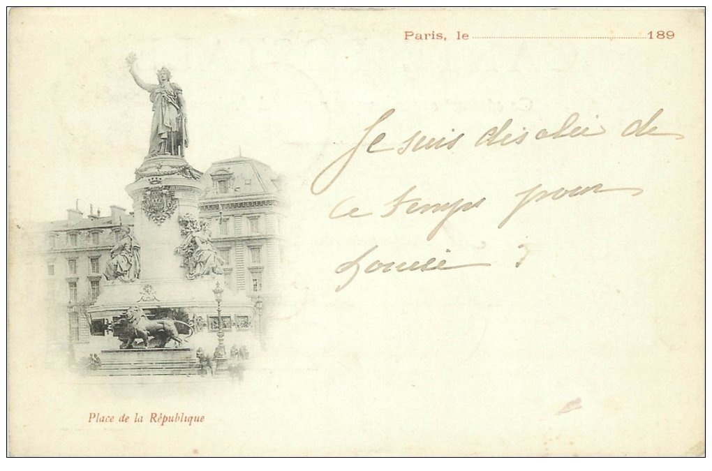 Rare 75 PARIS 10. Place de la République 1899