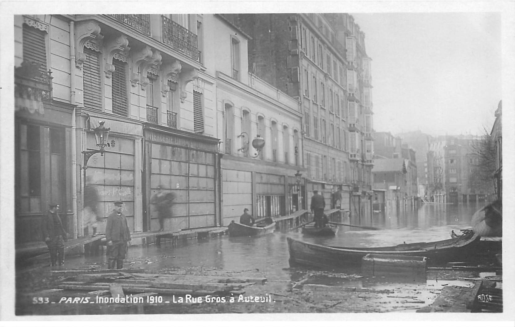 Paris 16 INONDATIONS DE PARIS 1910. Rue Gros à Auteuil