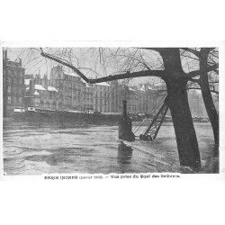 carte postale ancienne INONDATION DE PARIS 1910. Quai des Orfèvres. Collection Taride