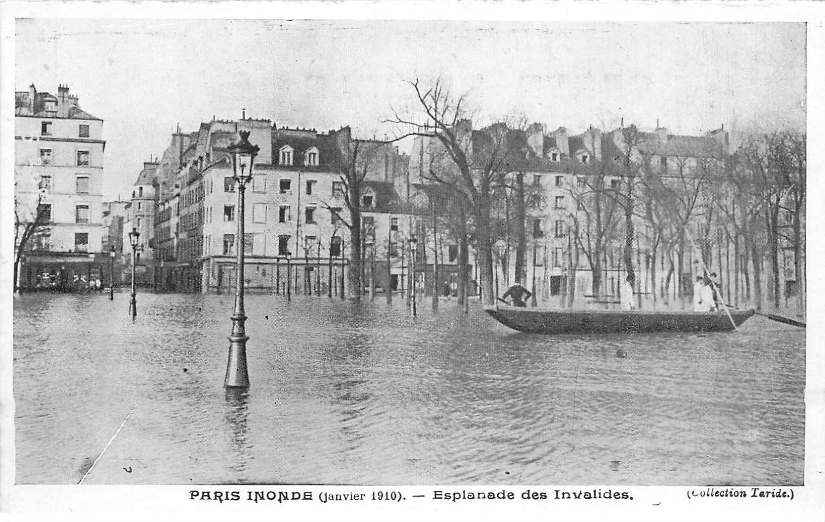 INONDATION DE PARIS 07 1910. Esplanade Invalides. Collection Taride