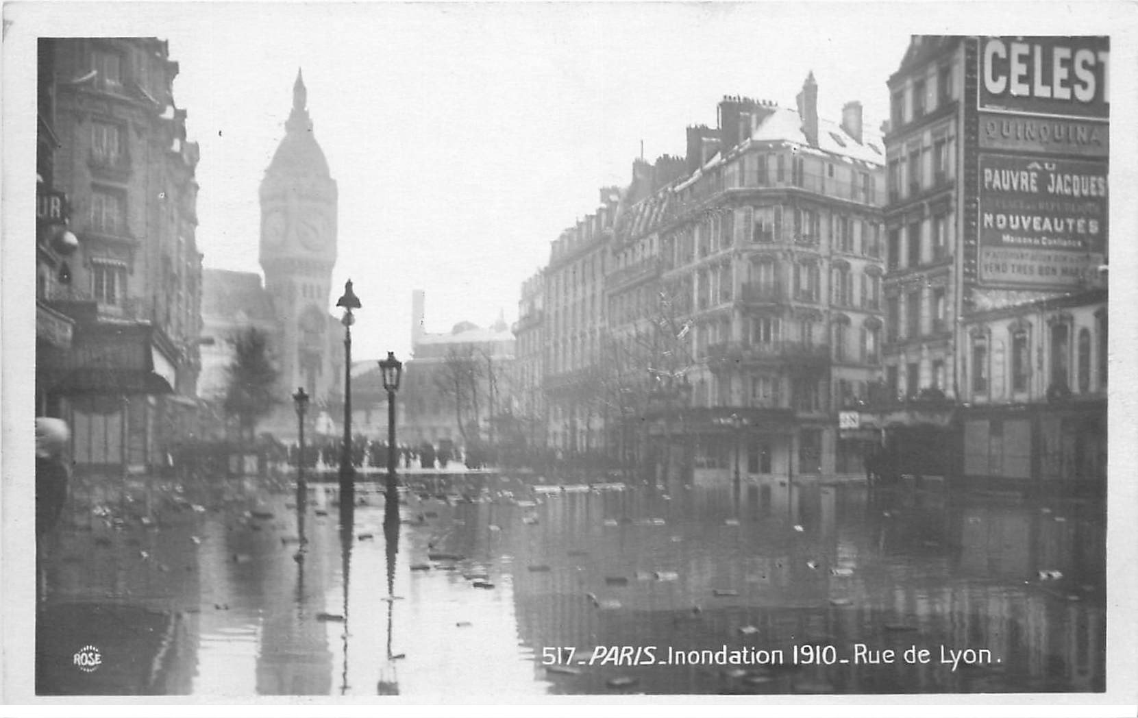 1910 INONDATION DE PARIS 12. Rue de Lyon. Edition Rose