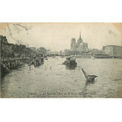 INONDATION ET CRUE DE PARIS 1910. Port de la Tournelle et Cité