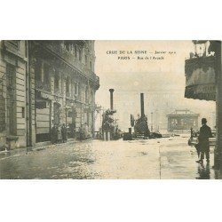 INONDATION ET CRUE DE PARIS 1910. Rue Arcade machines extraction et pompage de l'eau
