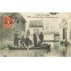 carte postale ancienne INONDATION ET CRUE DE PARIS 1910. Rue Félix David déménagement en bateau