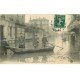 carte postale ancienne INONDATION ET CRUE DE PARIS 1910. Rue de Berey Place Lachambaudie Café Bernard