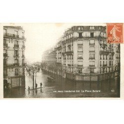 carte postale ancienne INONDATION ET CRUE DE PARIS 1910. Place Balard