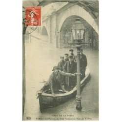 carte postale ancienne INONDATION ET CRUE DE PARIS 1910. Le Passeur Pont National au Pont Tolbiac