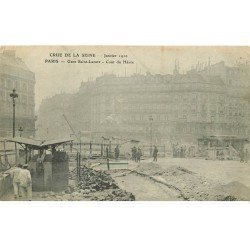 Paris 09 INONDATIONS ET CRUE DE 1910. Cours du Havre Gare Saint-Lazare