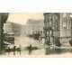 carte postale ancienne INONDATION ET CRUE DE PARIS 1910. Gare Saint-Lazare Place Rome