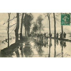 Inondations et Crue de 1910. Route CRETEIL à BREVANNES 94