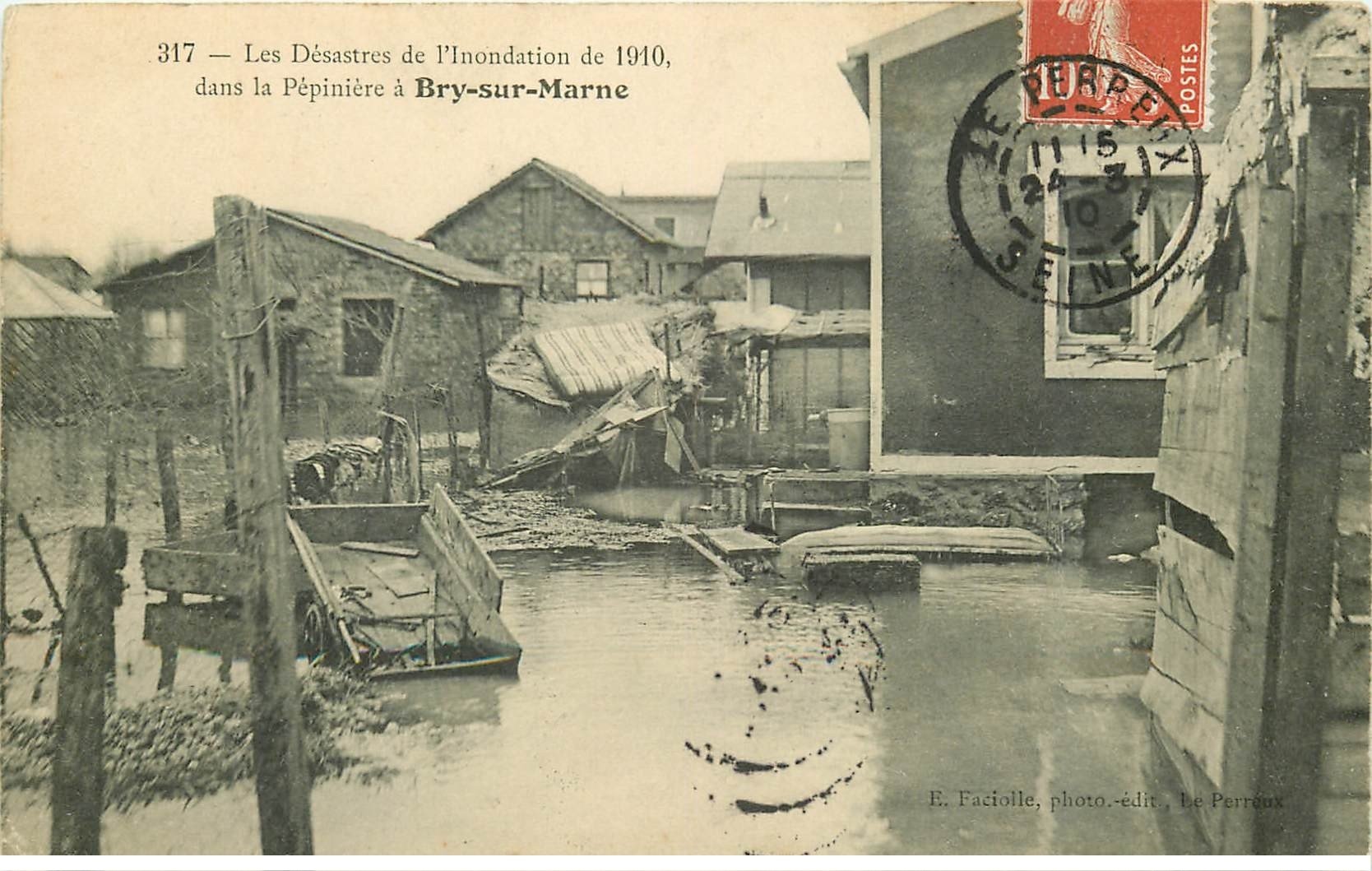 Inondation et Crue de 1910. BRY-SUR-MARNE 94. La Pépinière