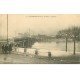 carte postale ancienne Inondation et Crue de 1910. LE PECQ 78. Le Pont