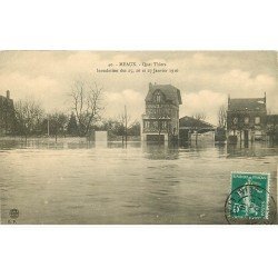 Inondations et Crue de 1910. MEAUX 77. Quai Thiers