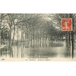 Inondations et Crue de 1910. NEUILLY 92. Boulevard Argenson