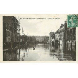 Inondations et Crue de 1910. BOULOGNE-SUR-SEINE 92. Avenue de la Reine