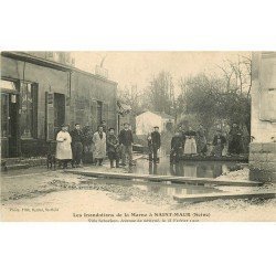Inondation et Crue de 1910. SAINT-MAUR 94. Villa Schacken avenue Sévigné