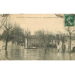 Inondations et Crue de 1910. LA VARENNE 94. Quai de Bonneuil Hôtel Restaurant du Martin Pêcheur