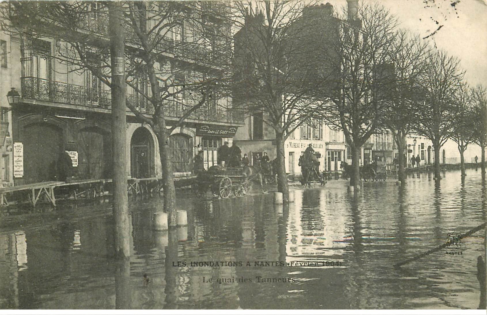 Inondations et Crue de 1904. NANTES 44. Quai des Tanneurs