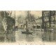 carte postale ancienne Inondation et Crue de 1910. ASNIERES 92. Quai Asnières Rue du Chemin Vert