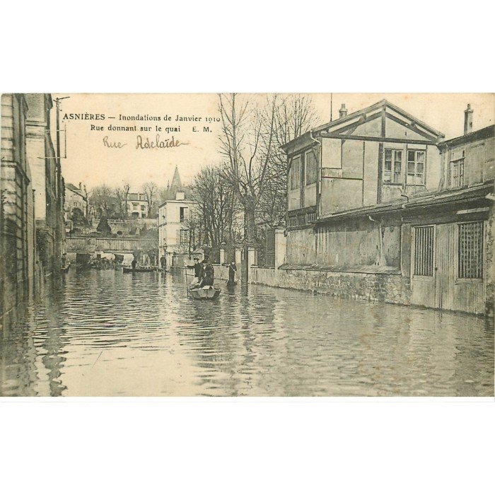 CPA PARIS INONDATIONS 1910 LA RUE SAINT CHARLES